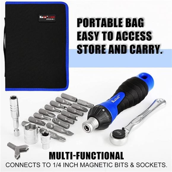 87Piece Ratcheting ScrewdriverSet Ratchet Wrench Magnetic Drive Kit 67Multi-Size - Picture 3 of 7
